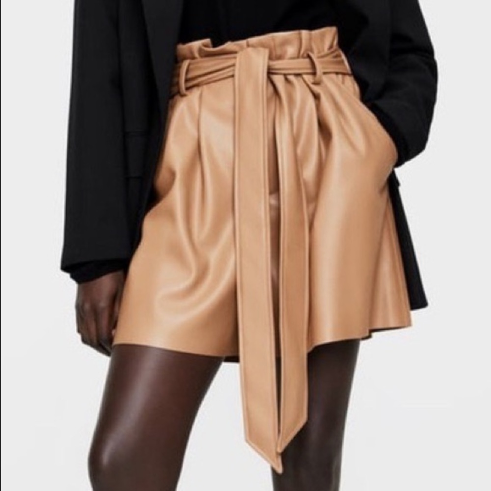 Zara Faux Leather Shorts